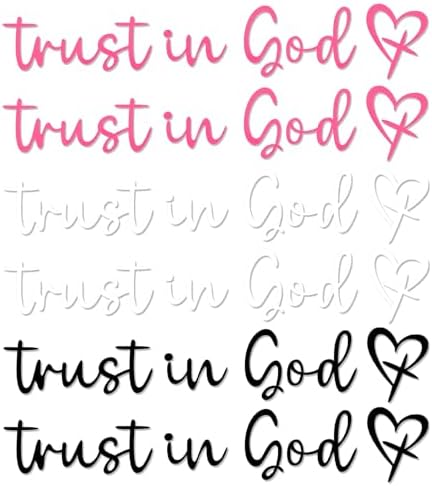 Trust In God Mirror Decals | 3 Pack Vinyl Car Stickers | Motivational Rearview Mirror Decal