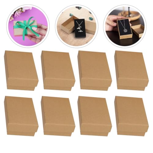 Boîte à Bijoux en Papier Kraft Pratique avec Doublure Éponge Protectrice