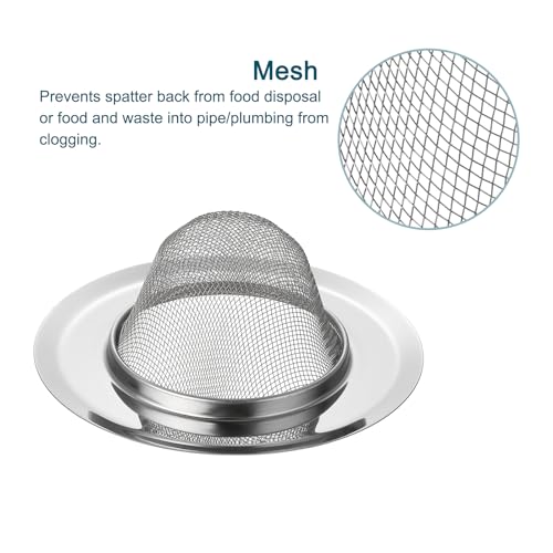 Colador para fregadero de cocina de acero inoxidable uxcell 2 pzas miniatura 3