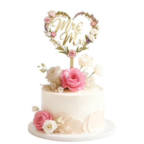 Mr and Mrs Rustic Acrylic Wedding Cake Topper