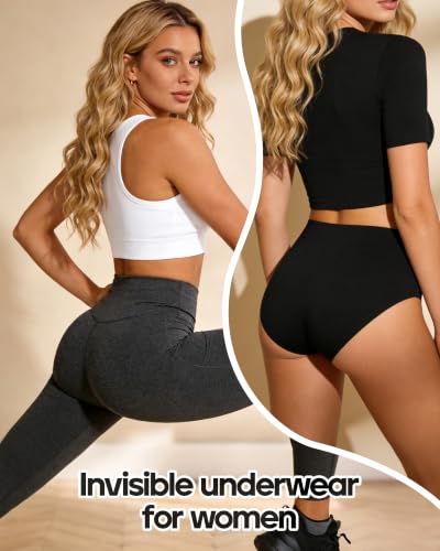Image of Xibing Seamless Cotton Underwear for Women No Show Briefs High Waist 6-pack | No rolling up and down, tag-free and breathable, Full coverage soft comfort for everyday wear