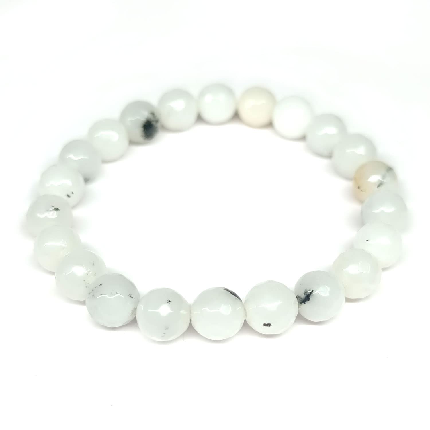 DAIVYA WELLNESS Jewellery Bracelet for Women and Men - Natural Stone Amethyst Bracelet Round Shape | Multi Color Beads | Fashion Jewellery (White Howlite) (B0C55K41SY) Amazon Price History, Amazon Price Tracker