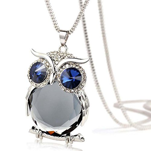 Keliay 2018 Womens Owl Pendant Diamond Sweater Chain Long Necklace Jewelry Best for Gift (Gray) Keliay 2018 Womens Owl Pendant Diamond Sweater Chain Long Necklace Jewelry Best for Gift (Gray)