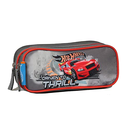 Trousse scolaire 2 compartiments Hot Wheels Voiture Grise Bagtrotter Cover