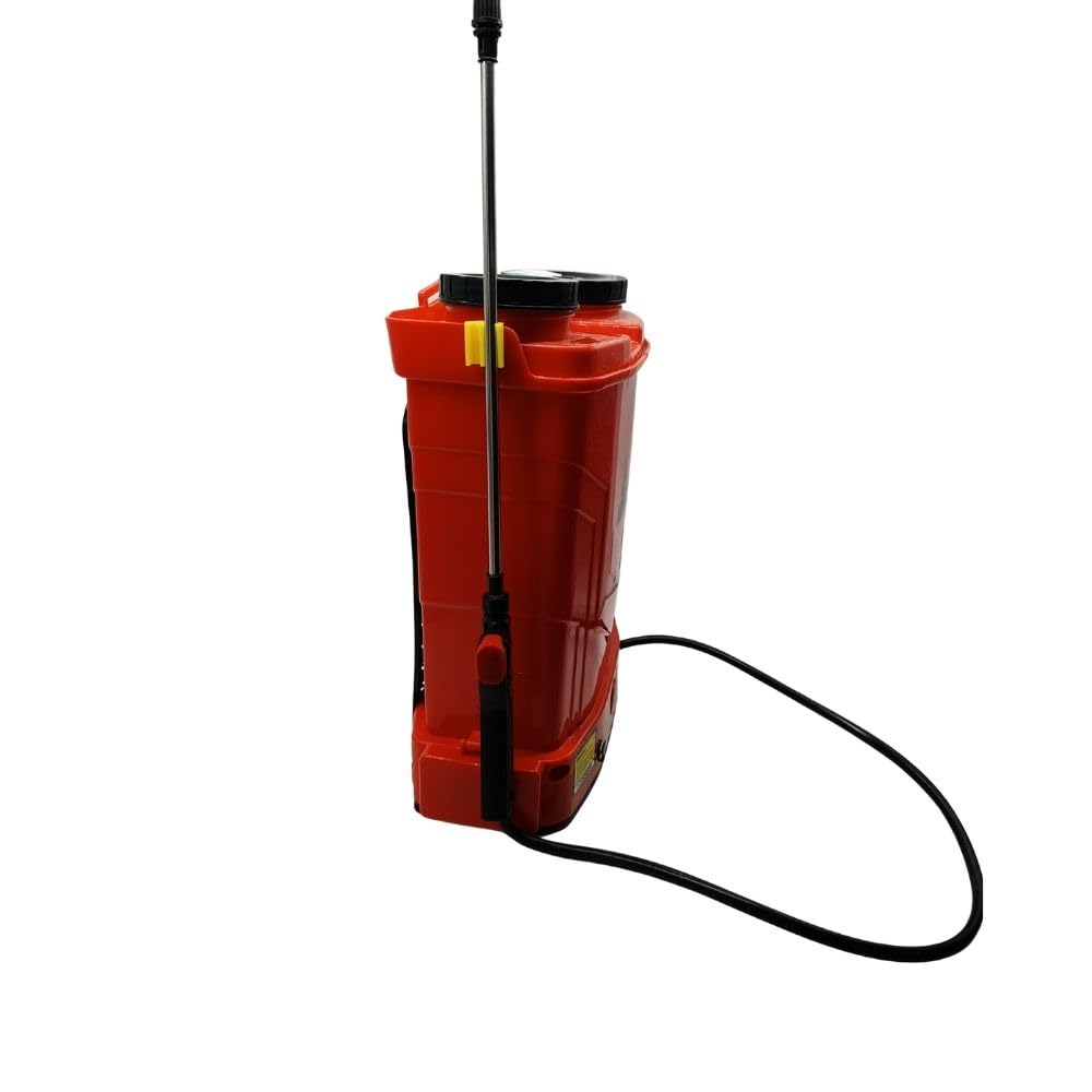 ABREK Pompa a Zaino Elettrica a Batteria Litio 16 Litri per Diserbo e Irrorazione Pompa Irroratrice con Fusibile, Lancia telescopica Plastica, Barra Diserbo e Ugelli Inclusi | Batteria al Litio, Kit Ugelli e Barra Diserbo Inclusi, Comfort a Zaino Ergonomi