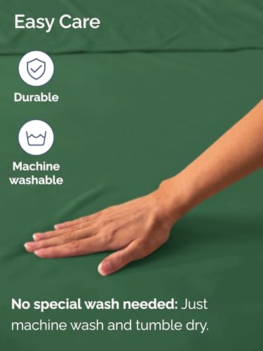 Image of Extra Deep Cal King Fitted Sheet - Single Fitted Sheet Only - Emerald Green | Easily Fits 18 inch to 24 inch Mattress, Soft, Wrinkle Free, Breathable & Comfy, Extra Deep Pockets Hotel Luxury Fitted Sheet