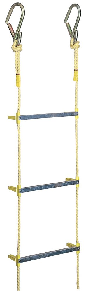 Amazon｜縄ばしご ワイヤー入・アルミ製(足場) 8m 3階用｜避難はしご 通販