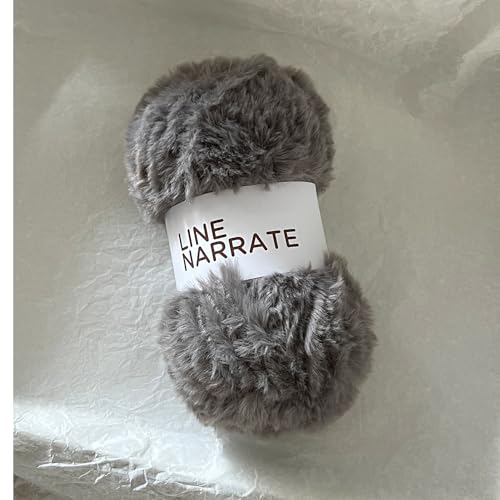 HalcyonFit - Lot de 2 pelotes de fil en fausse fourrure imitation vison super moelleux pour crochet, tricot, laine DIY 100g pour tricoter écharpe, couverture, poupées, tapis, sacs (13. Gris foncé)