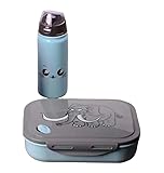 Lunchbox für Kinder - Lunchbox für Kinder mit Pop-up-Flasche und Lunchbox - Mittagessen-Set für die Schule oder zum Mitnehmen - Tupper Kinder Schule - BPA frei - 400 ml + 750 ml - Rosa und Blau