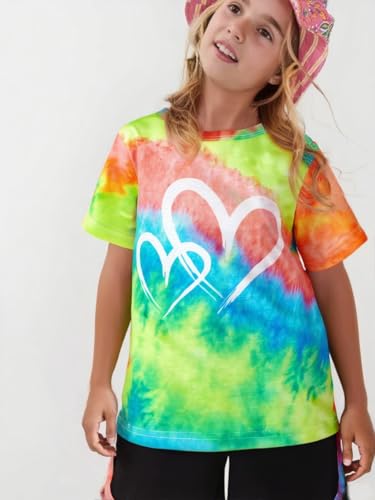 Image of Tween Girls Clothes Summer Short Sleeve T-Shirt and Shorts Set Casual Two Pieces Outfit Size 8 13