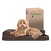 Furhaven Pet Dog Bed | Deluxe Orthopedic Plush & Velvet L-Shaped Chaise Couch Pet Bed for Dogs & Cats, Sable Brown, Large