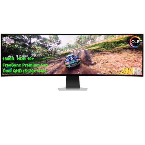 Image of Samsung Odyssey OLED G9 Curved Gaming Monitor - 49 inch Dual QHD (5120 x 1440) OLED - 240Hz Refresh Rate - 32: 9-0.03ms GTG - HDR10+ - 1,000,000:1 - AMD FreeSync Premium Pro - Flicker Free - Silver