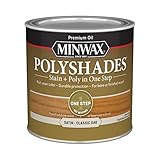 Minwax PolyShades Wood Stain + Polyurethane Finish – ½ Pint, Classic Oak, Satin