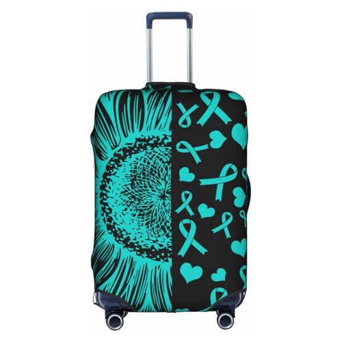Travel Luggage Cover Sunflower Food Allergy Awareness Fashion Washable Baggage Suitcase Protector Fit For Luggage Large