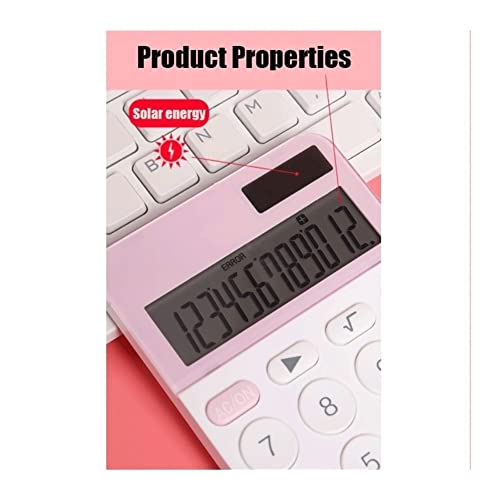 Calcolatrice scientifica, Calcolatrice a 12 cifre con Ampio Display LCD e Pulsante sensibile, Doppia Alimentazione Solare e Batteria, Funzione Standard per Ufficio, casa, Scuola