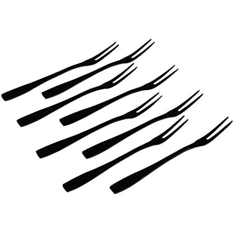 Teyyvn 8-Piece Fruit Forks, Stainless Steel 2-Prong Fork, Bistro Cocktail Fork Cover