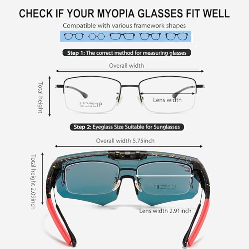 Image of ACEXPNM Polarized Fit Over Glasses Flip Up Sunglasses for Men Women, Wrap Around Goggles for Driving Cycling Fishing