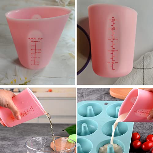 Vaso medidor flexible de silicona 250 ml rosa miniatura 7