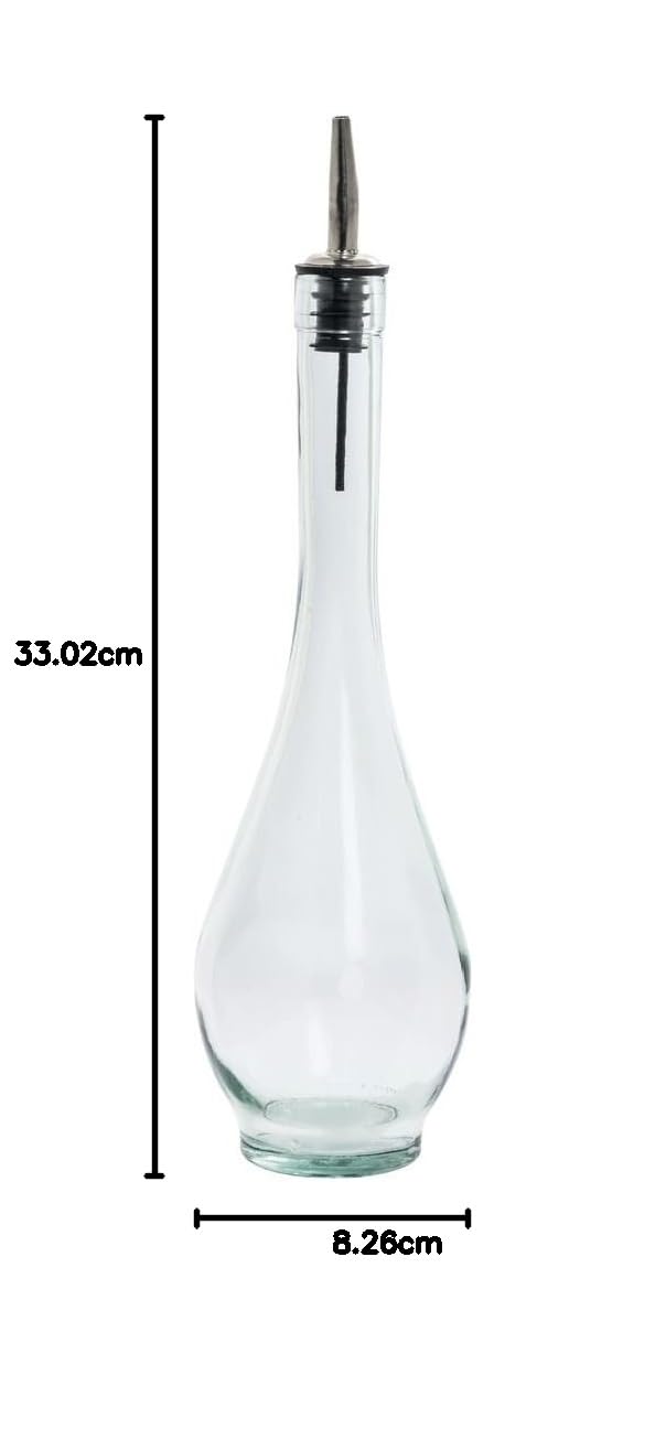 TableCraft Siena 16 Oz Green Tint Glass Oil Bottle - Dispenser For Olive Oil, Vinegar & Cooking Oils