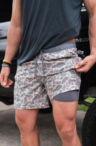 Burlebo Men's Athletic Workout 5.5" Inseam Shorts with Built-in Liner2