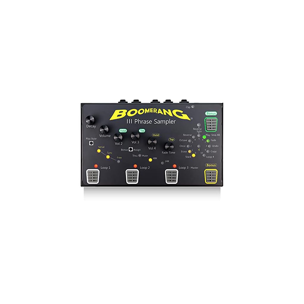 Guitar Looper Pedal BOOMERANG III Phrase Sampler Run 4 Separate Loops