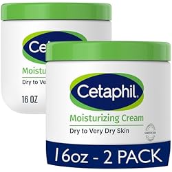 Cetaphil Face & Body Moisturizer, Hydrating Moisturizing Cream for Dry to Very Dry, Sensitive Skin, NEW 16 oz 2 Pack, Fragrance Free, Non-Comedogenic, Non-Greasy