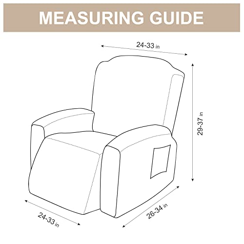 Genina Recliner Covers 4-Pieces Recliner Chair Cover For Reclining Chair Furniture Covers Couch Covers Sofa Slipcovers (Beige) #TOP2