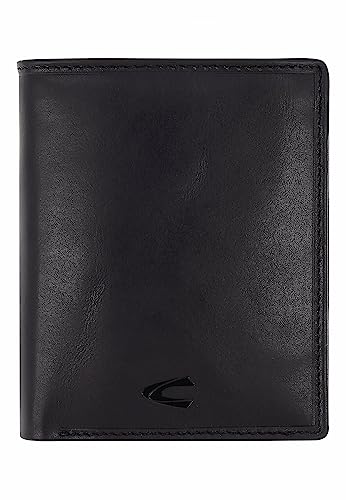 Porte-monnaie Como camel active en cuir noir : l'élégance intemporelle pour homme