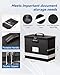 Oterri 1 Pack Fireproof Document Box With Lock, Portable File Safe Box Fireproof Waterproof For Letter Files, Collapsible Fireproof File Box With Handle Black