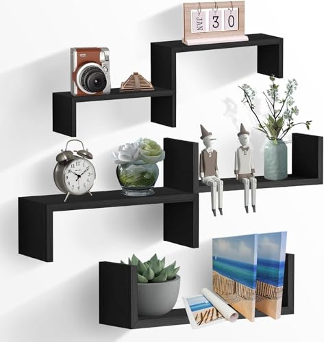 Lista de Estantes flotantes los mejores 10. 48 Juego de 5 Estantería Flotante, Repisas Flotantes de Pared Estantes Flotantes de Pared Múltiples Opciones de Exhibición Estante de Almacenamiento Repisa para Decoración de...