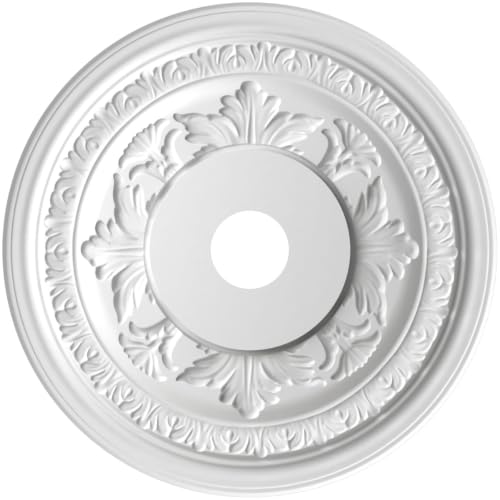 Image of 22 inchOD x 3 1 /2 inchID x 1 inchP Baltimore Thermoformed PVC Ceiling Medallion (Fits Canopies up to 7 3 /4 inch), UltraCover Satin London Grey