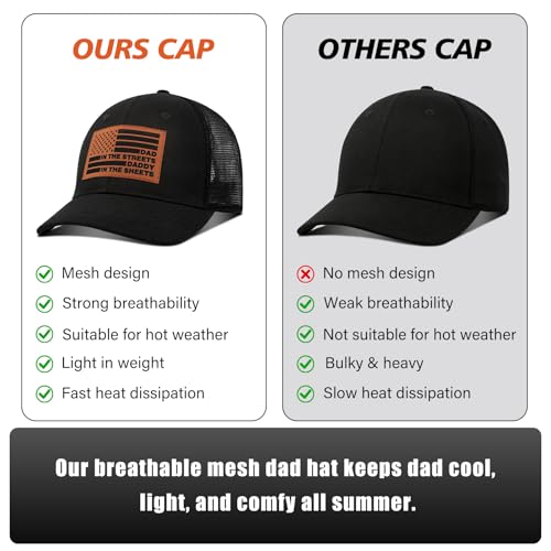 Image of Best Dad Ever American Flag Dad Hat - Adjustable Cotton Baseball Cap for Father's Day, Birthday Gifts from Daughter Son