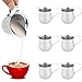 Mini Jarra De Leche, 6 Piezas Acero Inoxidable Café Leche Espuma Jarra, 90ml Jarra De Leche, Taza de salsa de boca ancha Jarra de salsa con asa para café con leche