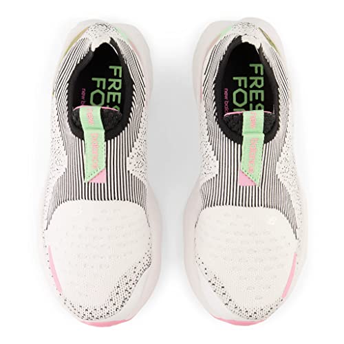 New Balance Women's Fresh Foam X 1080 Unlaced, White/Black/Vibrant Green/Bubblegum, 9.5