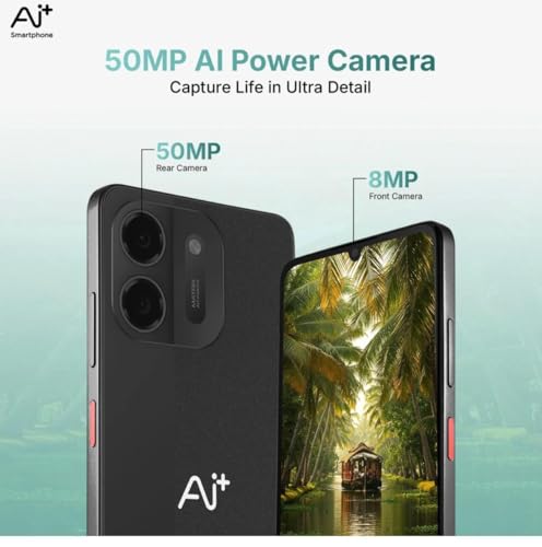 Image of AI+ Pulse 2, 6.745 inch HD+ Display, 6GB RAM, 128GB Storage, 50MP Rear Camera, 6000mAh Battery, Android 16, Black | 6GB RAM, 128GB Storage, 50MP Rear Camera, 6000mAh Battery, Android 16