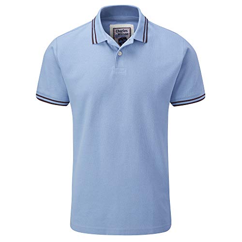 Preisvergleich Produktbild Charles Wilson Kontrastkragen Polohemd (Large, Sky Blue (1019))