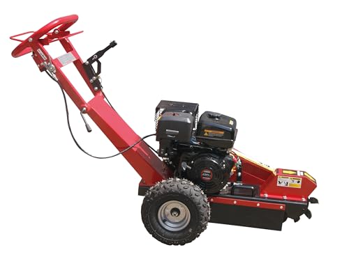 P. Lindberg Stubbenfräse Benzin 15 PS (420 CCM) – Wurzelfräse Baumstumpffräse Stockfräse, Frästiefe bis 23,5 cm – 30 cm Fräsrad mit 9 Wolframkarbidspitzen