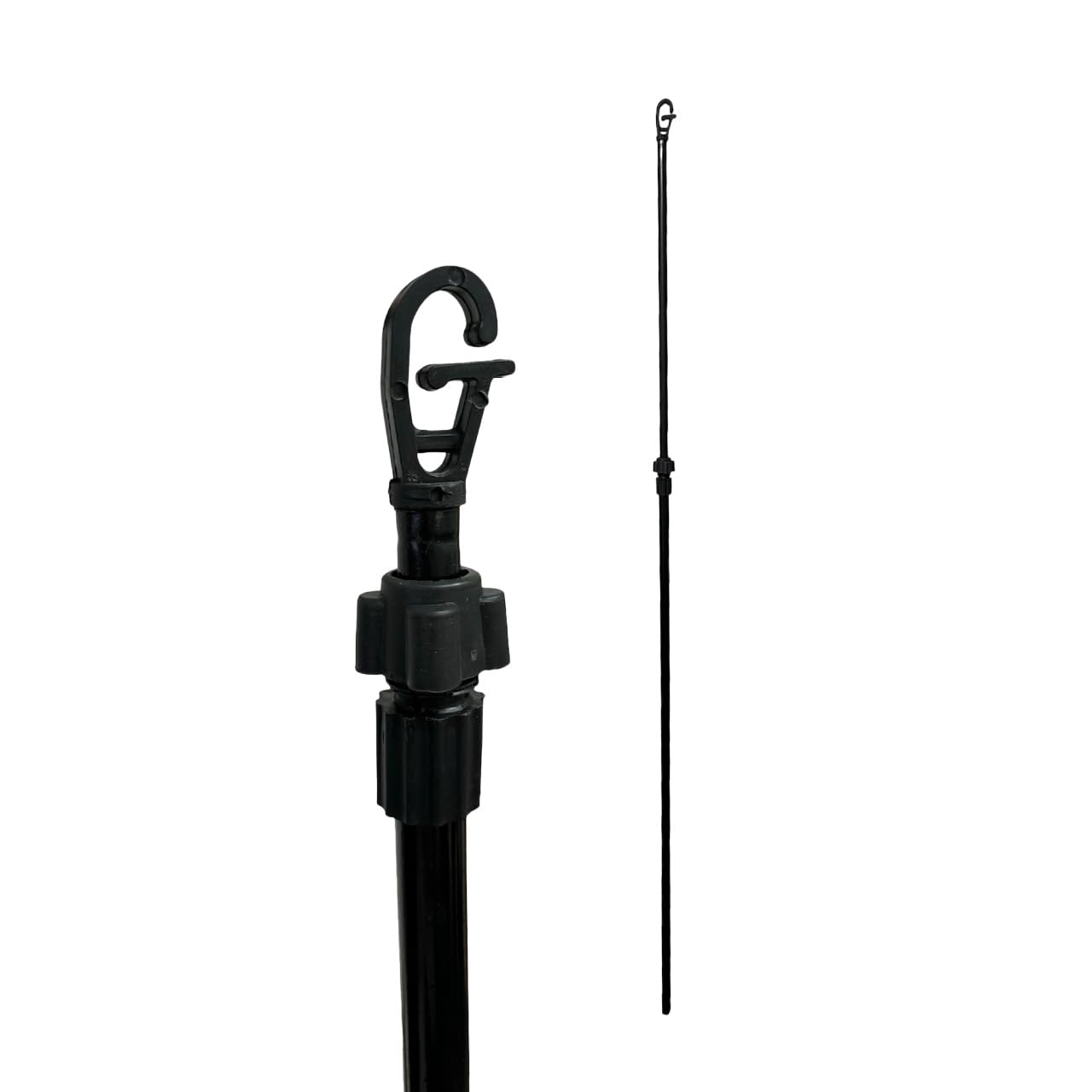2.2 Meter BLACK Telescopic Washing Line Prop Pole Clothesline Heavy Duty Garden Dry Clothes Drying Airer Support Clothes Line Pole Galvanised Laundry Outdoor Washing Line Poles Extenedable Pack of 2