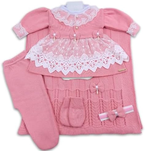Kit Saída de Maternidade Menina Trico Conjunto Recem Nascido Prin...