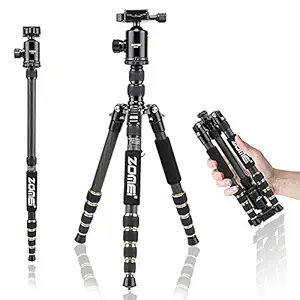 ZOMEI Z699C Carbon Fiber Portable Tripod with Ball Head Compact Travel for Canon Sony Nikon Samsung Panasonic Olympus Kodak Fuji Cameras and Video Camera
