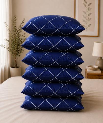 Image of Soft Microfiber Bed Pillows 16 x 24 Inches, White, Pack of 2 (6, Blue)