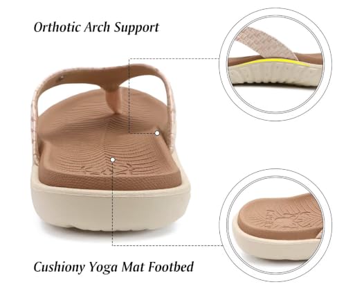 Image of KuaiLu Womens Flip Flops Arch Support Yoga Mat Cushioned Thong Sandals