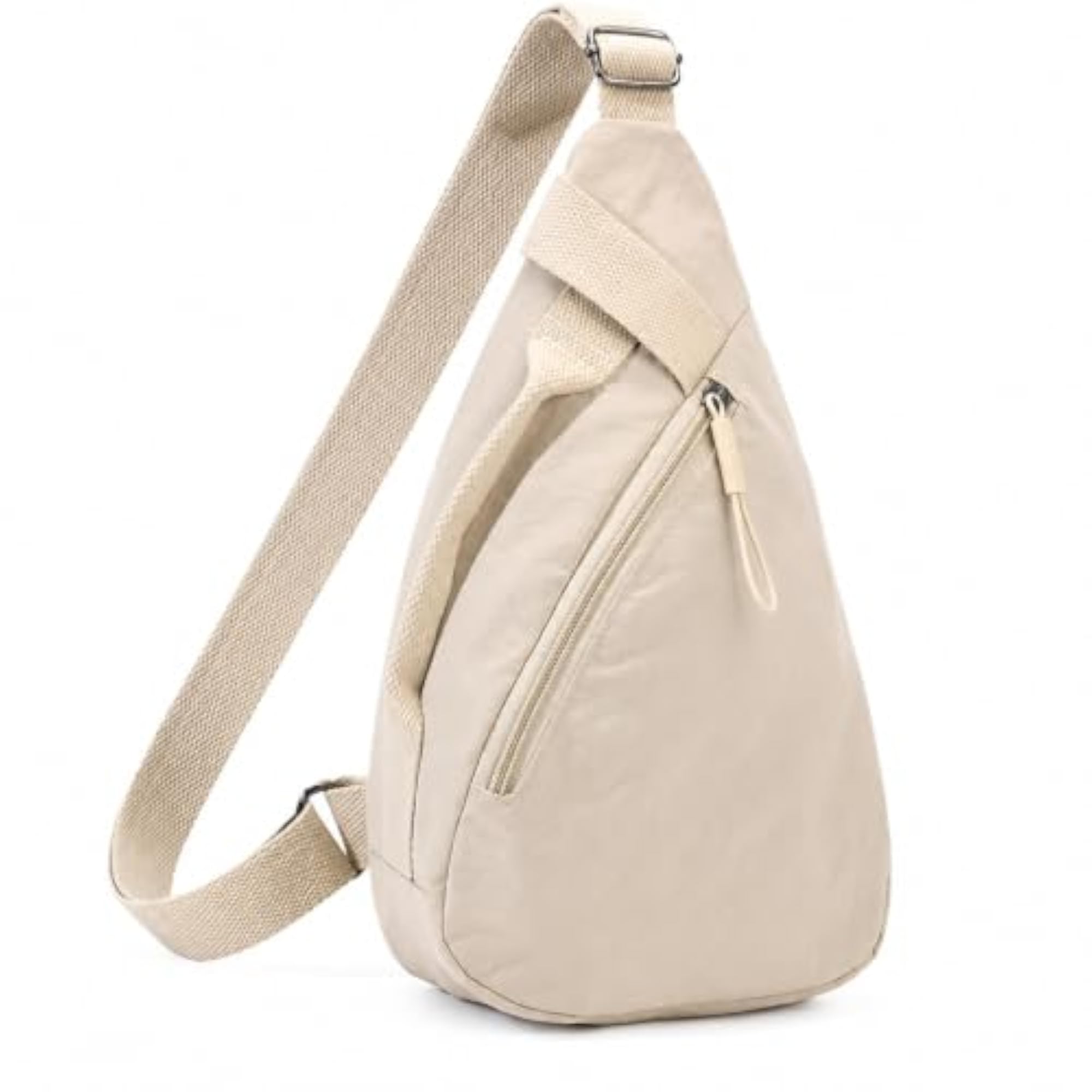 Nylon Chest Bag for Men & Women Beige
