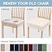 Smiry Stretch Jacquard Seat Covers for Dining Room Chairs Set of 6, Removable Washable Chair Seat Protector Slipcovers, No Rear Covers, Beige
