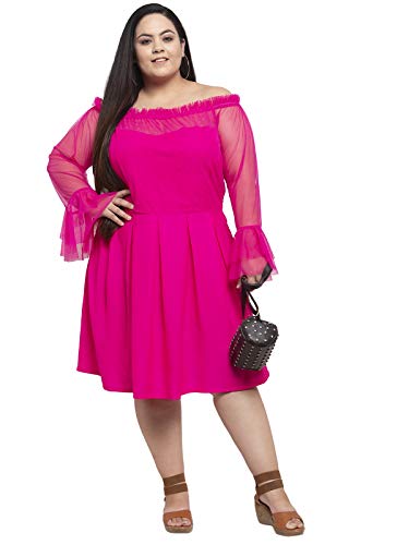 Image of Flambeur Women's Crepe A-Line Knee-Length Dress