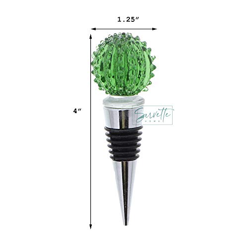 Cactus Glass Wine Bottle Stopper - Set Of 3 (Cactus) #TOP1