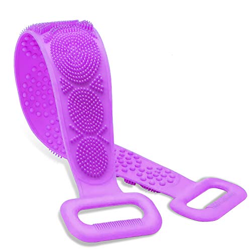 Silicone Body Scrubber, Back Scrubber for Shower Body Scrubber for use in shower Double Sided Exfoliating Long Silicone Body Back Scrubber for Women and Men