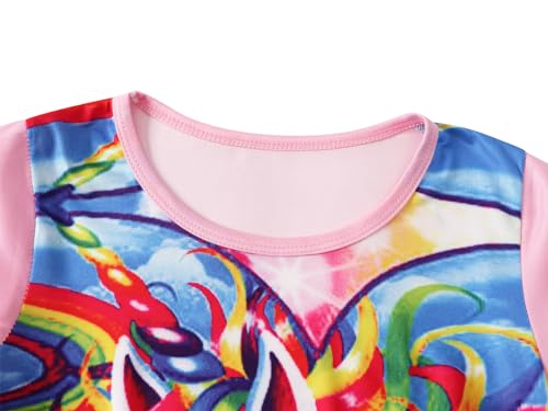 Eledobby Princess Dress for Girls Summer Short Sleeve A-Line Swing Sundress Kids Playwear Beach Twirly Casual Dresses3