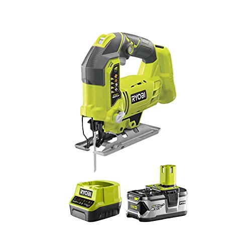 Pack RYOBI Scie sauteuse pendulaire 18V One+ R18JS-0-1 batterie 5.0Ah - 1 chargeur rapide 2.0Ah RC18120-150
