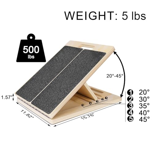 Tabla inclinada de madera con 5 niveles ajustables para estiramiento miniatura 2